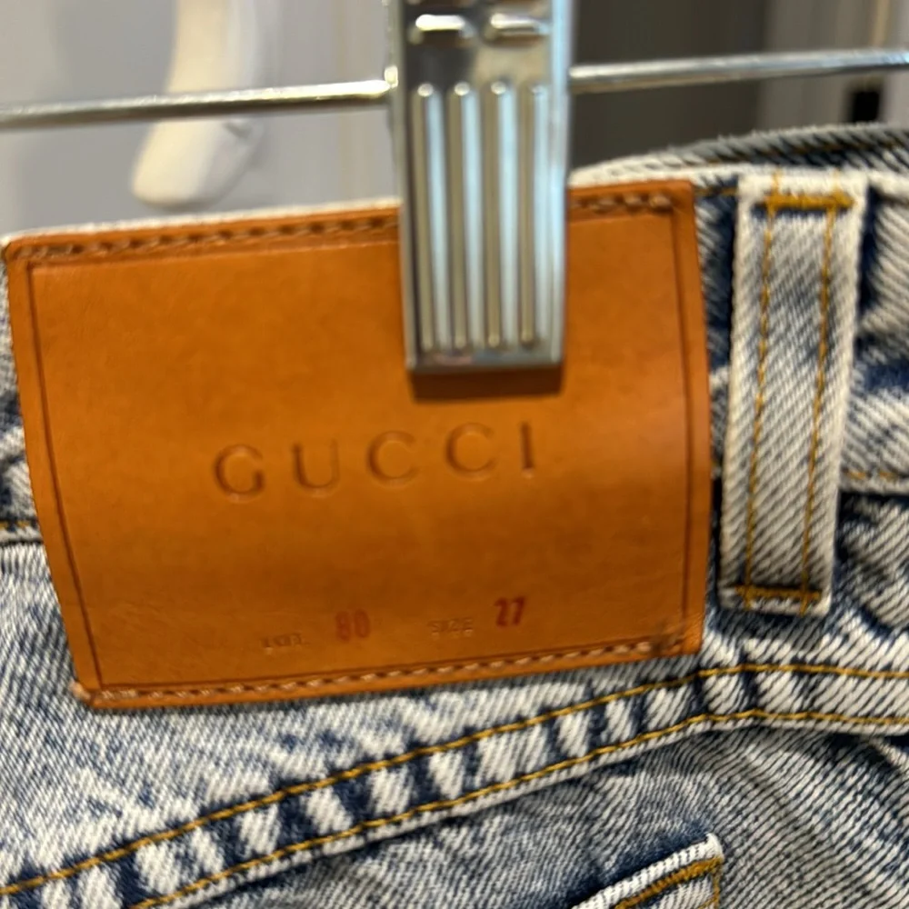 Embroidered light blue Jeans with Patches - Picture 3 of 3